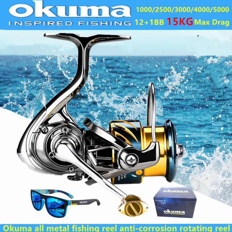 Surf Reel - รอกตกปลาโอคุมะ ออลเมทัล 12+1BB แรงต้านสูงสุด 15 กก.