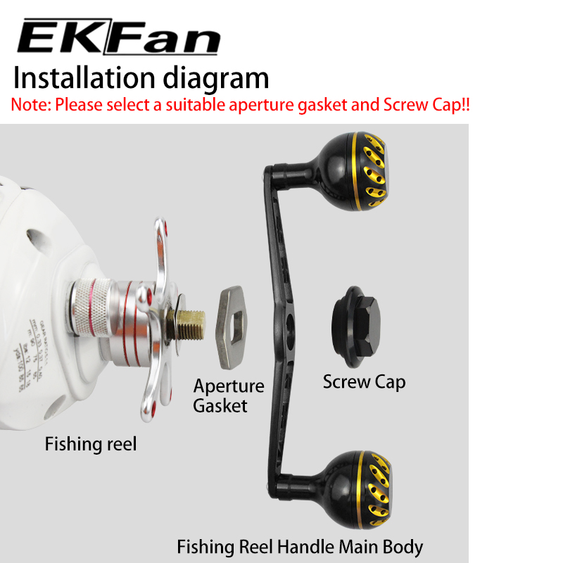 Spincast Reel - ด้ามจับรอกตกปลา EKfan ขนาด 130 มม. สำหรับรอกเบทคาสติ้ง