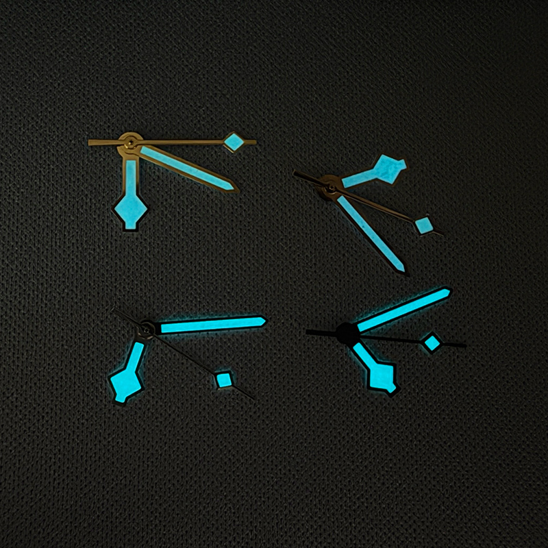 Reel Case - เข็มนาฬิกา NH35 ลาย Snowflake สีน้ำเงินเรืองแสง ใช้ได้กับกลไก